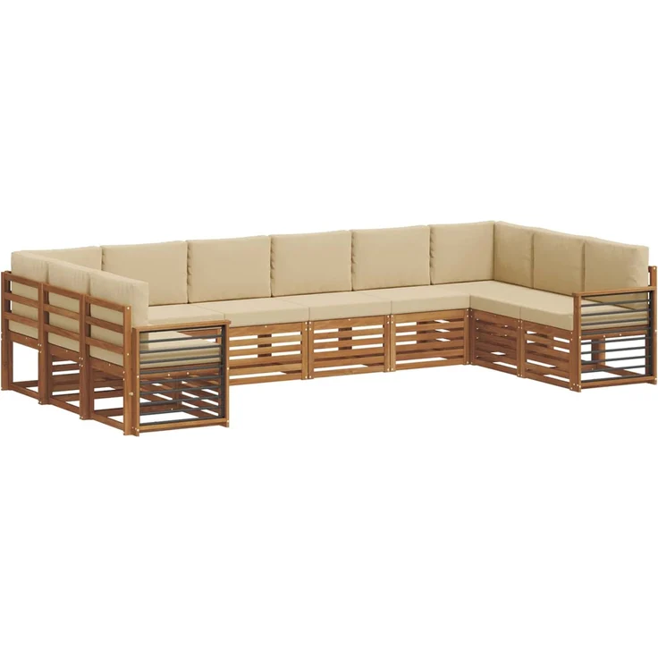 vidaXL Outdoor-Sofagarnitur 10 stk. 10-Sitzer Natur und Beige 3375573 – Bild 2