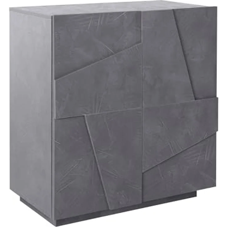 Dmora - Kommode Raoul, Küchen-Sideboard mit 2 Türen, Wohnzimmer-Buffet, 100 % Made in Italy, 81 x 44 x 86 cm, Schiefer, – Bild 5