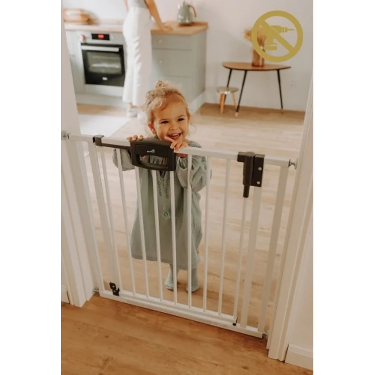 Geuther Türschutzgitter 'Easylock Plus' zum Klemmen für Öffnungen, Metall, Weiß, 144,5 cm - 152,5 cm – Bild 2