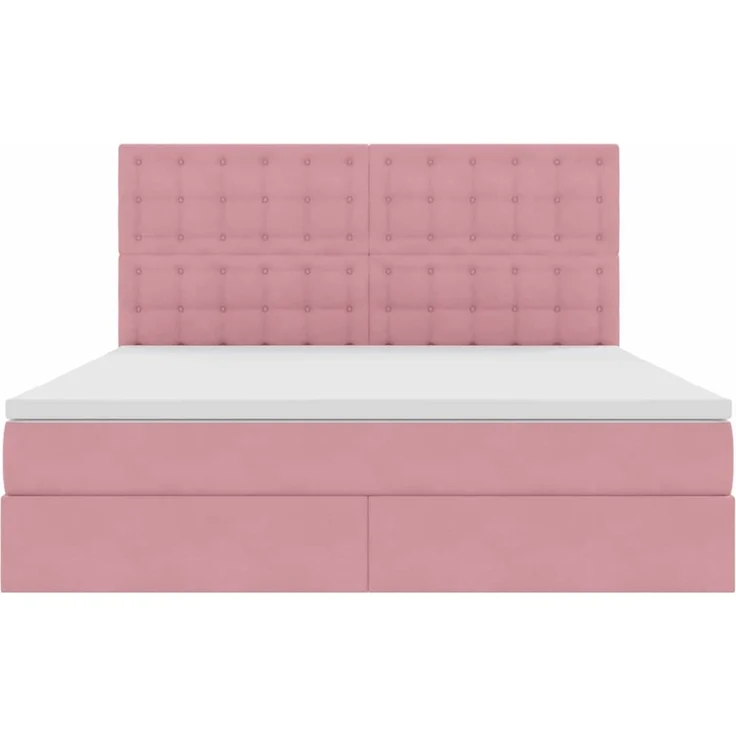 vidaXL LED-Speicherbett mit Matratze Rosa 160 x 200 cm Samt 3372800 – Bild 8