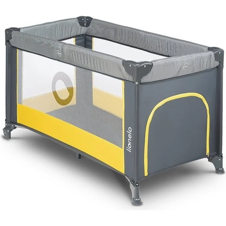 LIONELO Stefi Baby Laufstall, Kinderbett, Reisebett ab Geburt bis 15 kg, Seiteneingang, Sicherungssystem LockGuard, Blockade der Räder, Tragetasche, zusammenklappbar – Bild 2