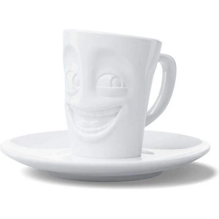 FIFTYEIGHT Espresso Mug mit Henkel 80ml - Witzig weiß