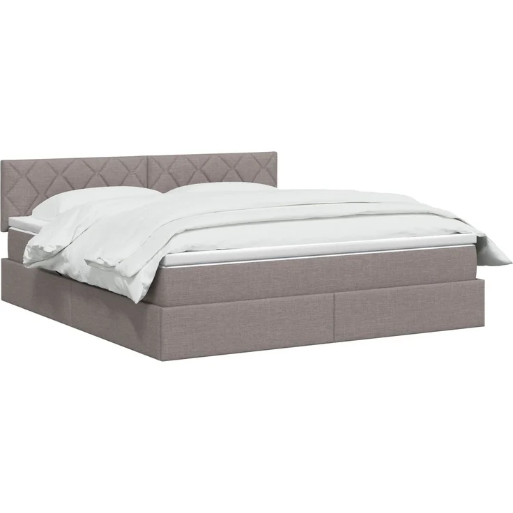 vidaXL LED-Speicherbett mit Matratze Taupe 180x200 cm Stoff 3459144 – Bild 3