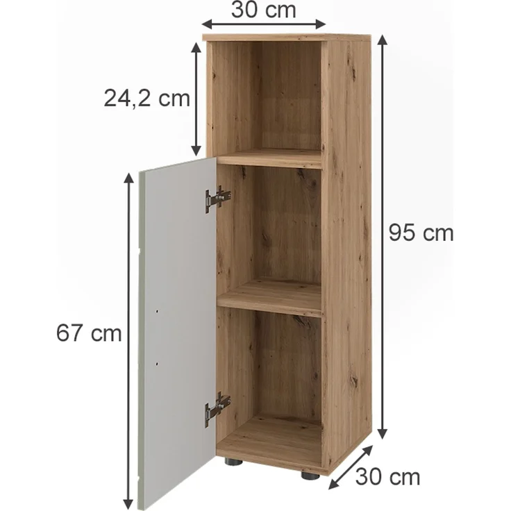 Midischrank Irma Salbeigrün 30 x 95 cm Vicco – Bild 2