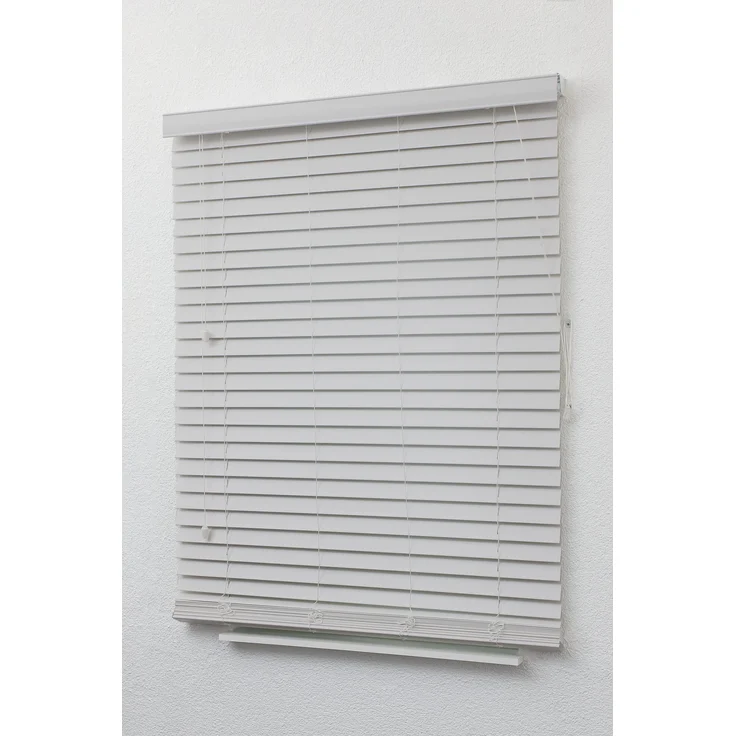 Qualitätsjalousie Holzoptik 50mm in Reinweiß in den Maßen (B x H) 60cm * 240cm – Bild 6