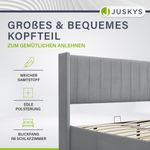 Juskys 'Savona' Polsterbett mit Stauraum und Lattenrost, Samt, Hellgrau, 120x200 cm