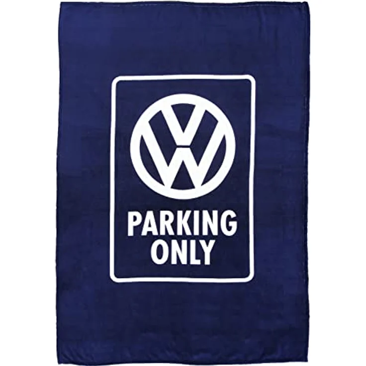 BRISA VW Collection - Weiche Volkswagen Kuschel-Fleece-Schmuse-Decke mit Volkswagen Logo Design (150x200 cm/Parking Only/Blau) – Bild 2