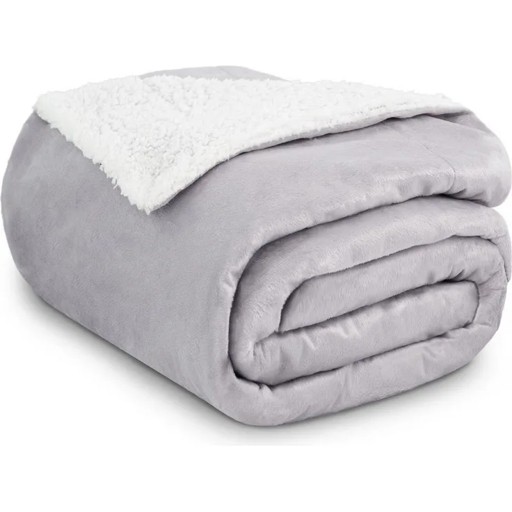 Wohndecke in Lammfell-Optik Kuscheldecke weich & flauschig - Sherpa Fleecedecke, Gräfenstayn, Warme Wolldecke & Sofaüberwurf Tagesdecke für Couch & Sofa