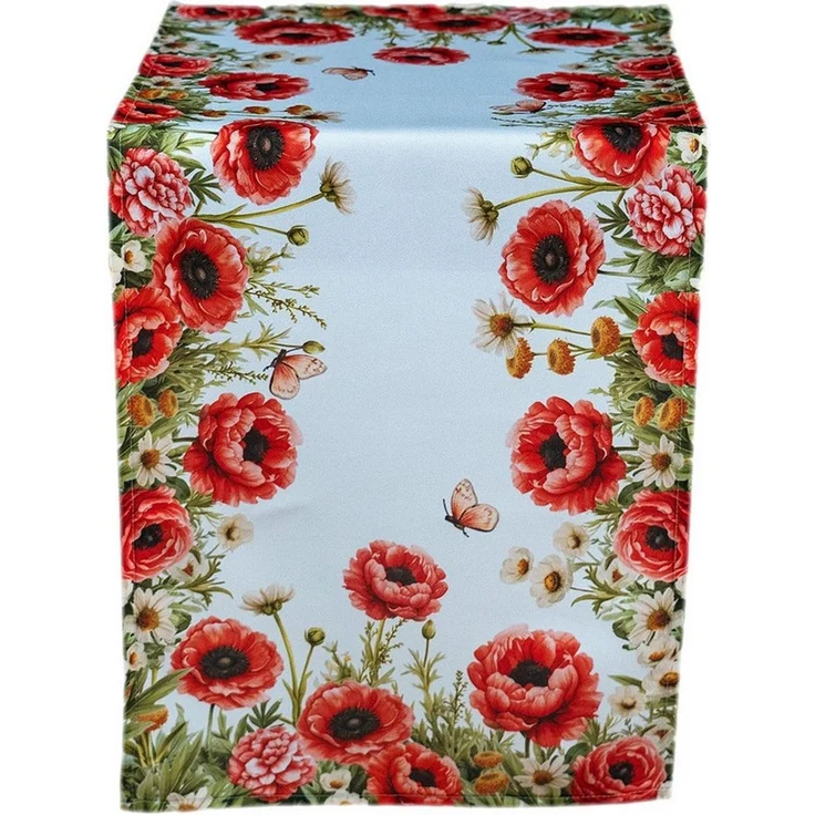 texpot Tischdecke Tischläufer Druck Mohnblumen Frühling (1-tlg) – Bild 2
