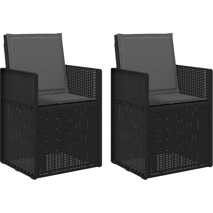vidaXL Garten Esszimmerstühle 2 pcs Anthrazit PP 899986 – Bild 2