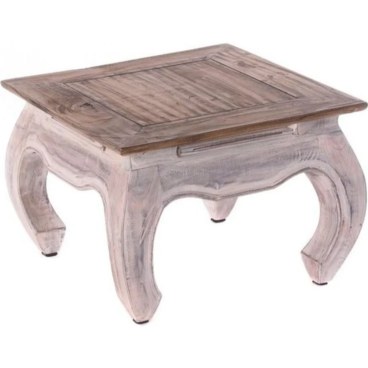 DESIGN DELIGHTS Couchtisch OPIUMTISCH "EAST 50", 50x50x35cm, Altholz massiv, Beistelltisch, Fa – Bild 4