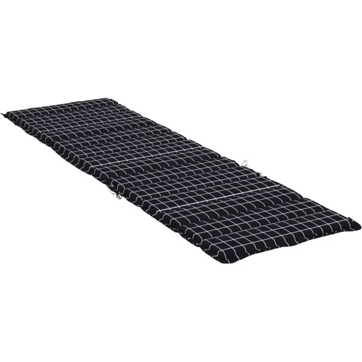 vidaXL Sonnenliegen-Auflage Schwarz Karomuster Oxford-Gewebe 361400 – Bild 8