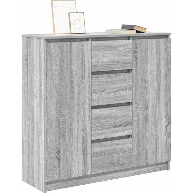 vidaXL Sideboard mit Schubladen Grau Sonoma 100,5x35x98,5 cm 3328458 – Bild 3
