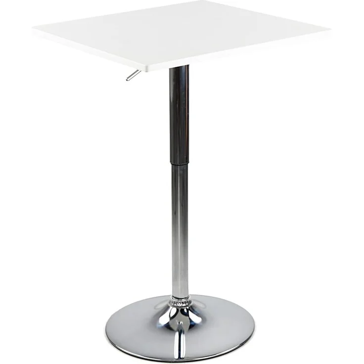 Brigros WeHome - Bartisch, hoher Couchtisch, höhenverstellbarer Couchtisch, quadratischer oder runder Tisch, Küchentisch erhältlich (Weiß, Quadrat) – Bild 1