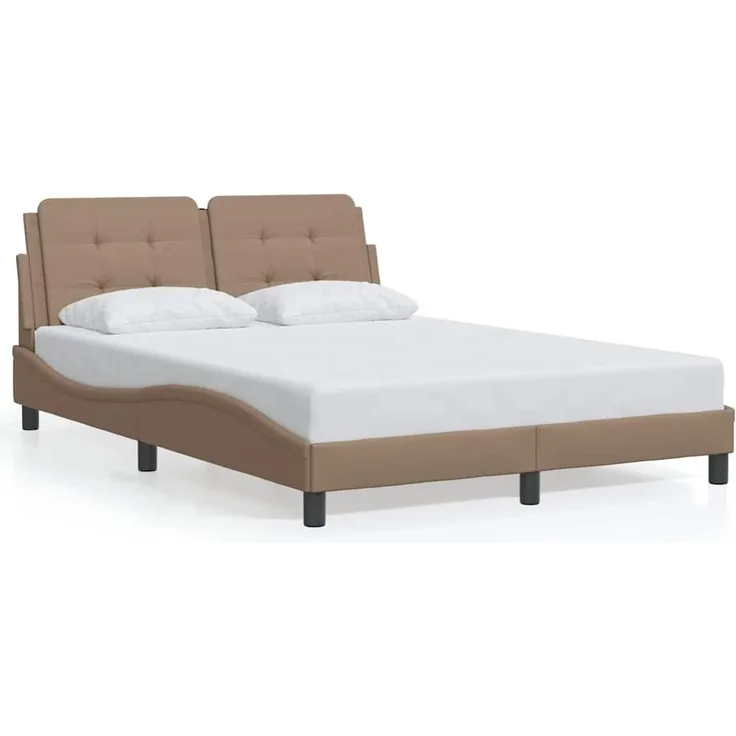 Einzelbettgestell Design für Erwachsene ohne Matratze Cappuccino-Braun 120x200 cm Kunstleder d4231e