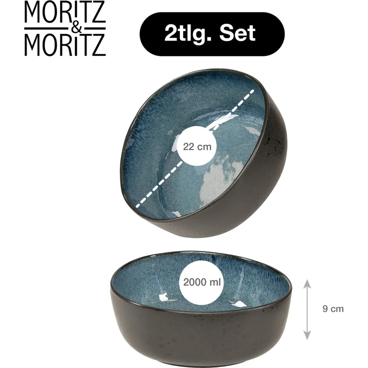Moritz & Moritz ORGANIC Servierschale 2er - Blau – Bild 2