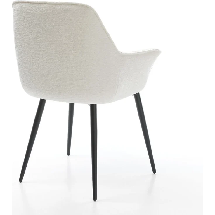 Esszimmerstuhl Kaira-Flex Bouclé Soft Beige 4-Fuß konisch Schwarz – Bild 5
