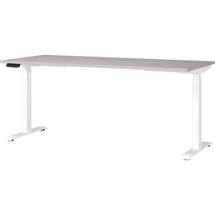 Germania Schreibtisch 7909-617, in Kaschmir/Weiß, EL. höhenverstellb, 180 x 120 x 80 cm (BxHxT) – Bild 1