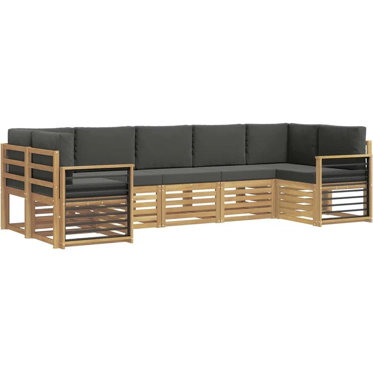 vidaXL Outdoor-Sofagarnitur 7 stk. 7-Sitzer Weiß und Anthrazit 3392447 – Bild 2