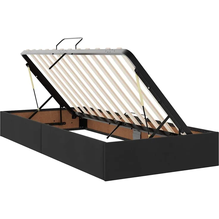 vidaXL LED-Speicherbett mit Matratze Schwarz 100 x 200 cm Samt 3372767 – Bild 7