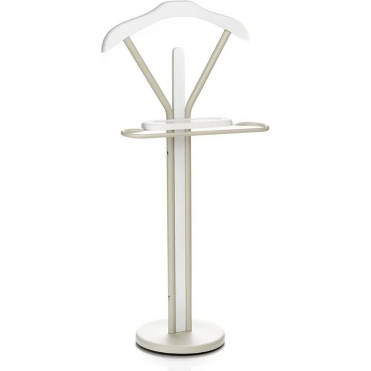 IDIMEX Herrendiener FABIO, Stummer Diener mit Kleiderbügel, Hosenbügel und Ablage Beige/Weiß – Bild 4