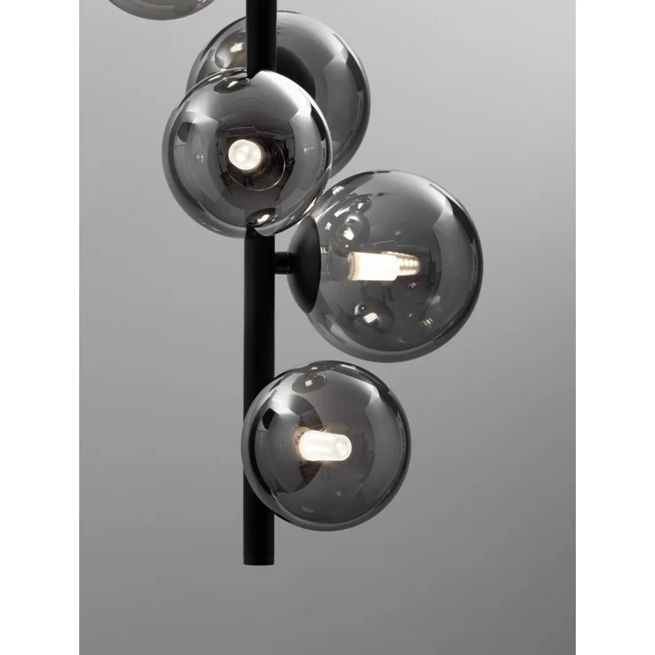 Nova Luce 9028859 ODILLIA Pendelleuchte 6-flammig Schwarz Rauchglas G9 – Bild 6