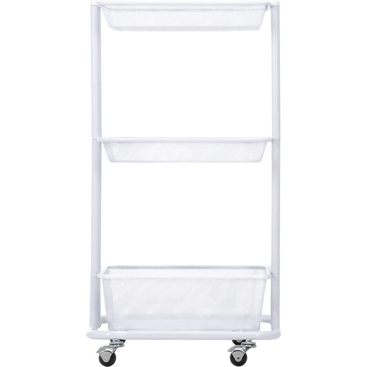 IDIMEX Servierwagen VALIENTE, Rollwagen mit 3 Körben für Küche & Badezimmer schmal Metall weiß – Bild 3