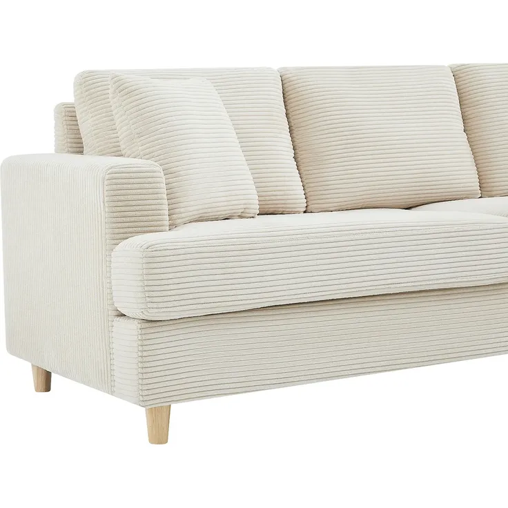 Vente-unique - YOCABA Sofa Samt Beige - B 79 cm x H 86 cm x L 216 cm – Bild 4