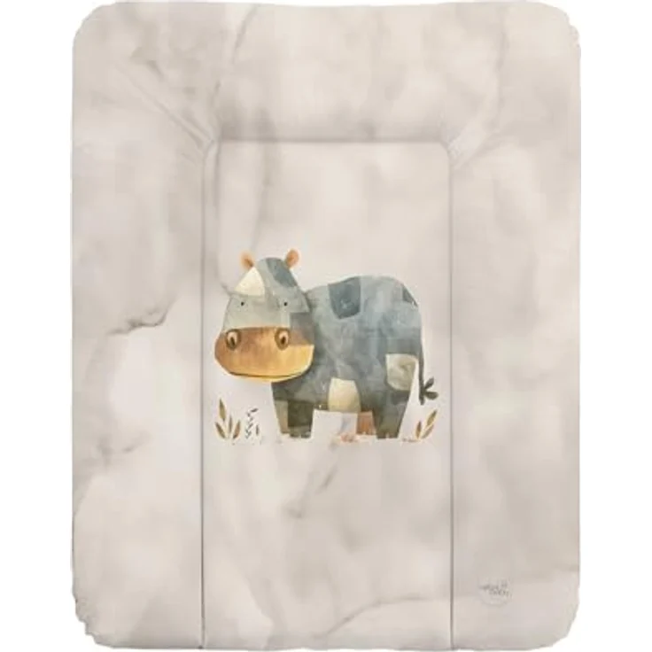 Ceba Baby® weiche Wickelauflage 50x70 cm - Baby Wickelunterlage - Wickeltischauflage für Junge und Mädchen - Wasserdicht, abwaschbar - OEKO-TEX® Standard 100 - Made in EU - Gemütliches Nilpferd – Bild 2