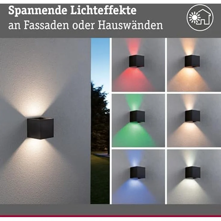 Paulmann 94847 LED Außenwandleuchte Cybo Zigbee RGBW 100x100mm – Bild 4