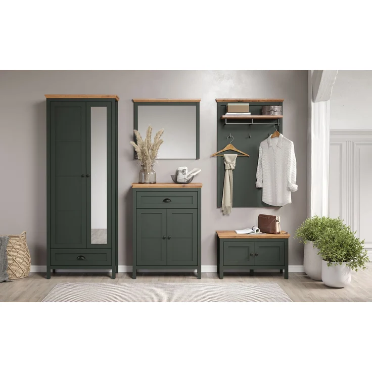 Garderobe Set Stanton in grün und Eiche Landhaus 260 x 198 cm – Bild 5