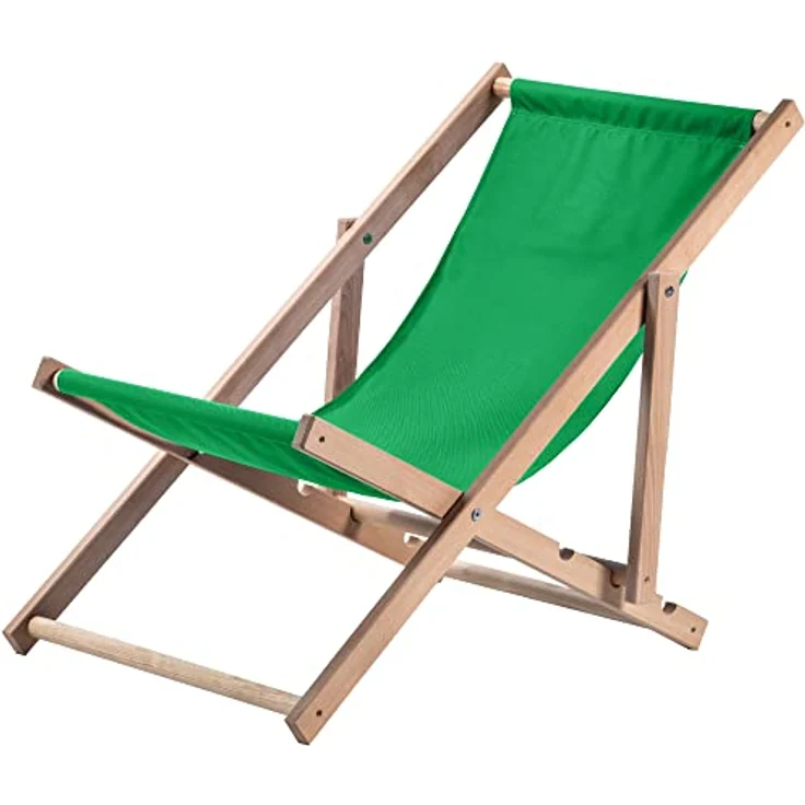 Kadax Holzliegestuhl, Klappstuhl aus Buchenholz, hellgrün, 53x78 cm, 120 kg Tragfähigkeit, Gartenliege – Bild 1