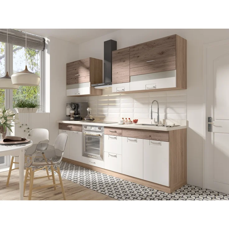 ECONO 22D – Unterschrank 80 cm mit 3 Schubladen, Weiß Hochglanz – Bild 5