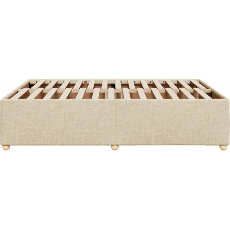 vidaXL Bettgestell ohne Matratze Creme 140x200 cm Stoff 3284741 – Bild 5