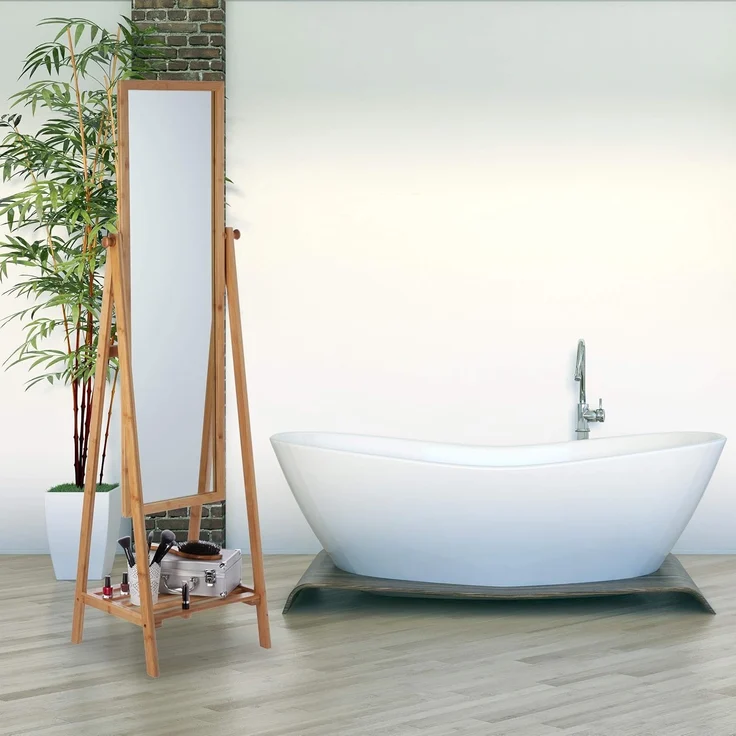 Relaxdays Standspiegel Bambus – Bild 6