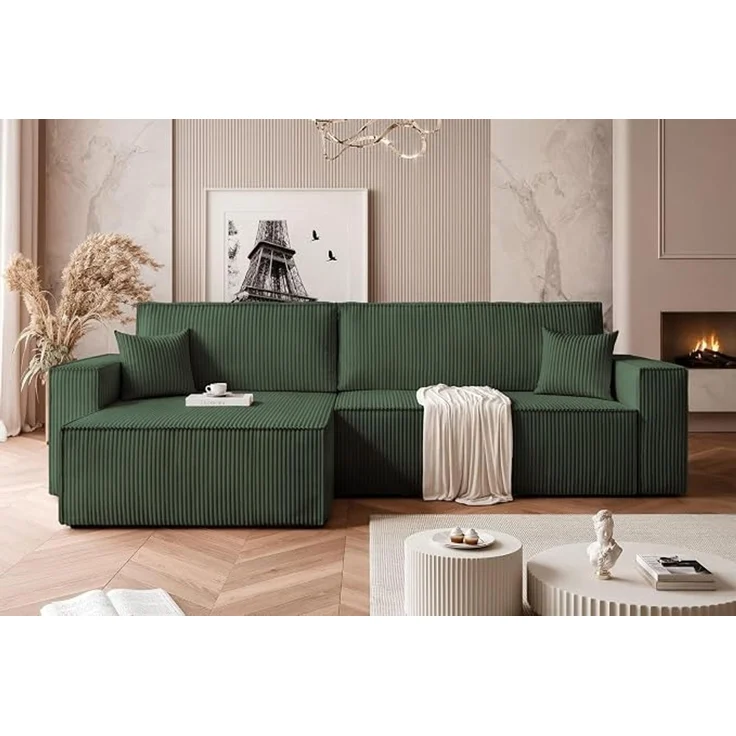 XL-Ecksofa für das Wohnzimmer mit Schlaffunktion und Stauraum – Bild 2