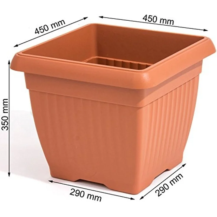 Prosperplast quadratischer Blumentopf TERRA DKWT45-R624 Terrakotta 45x45x35 cm – Bild 2