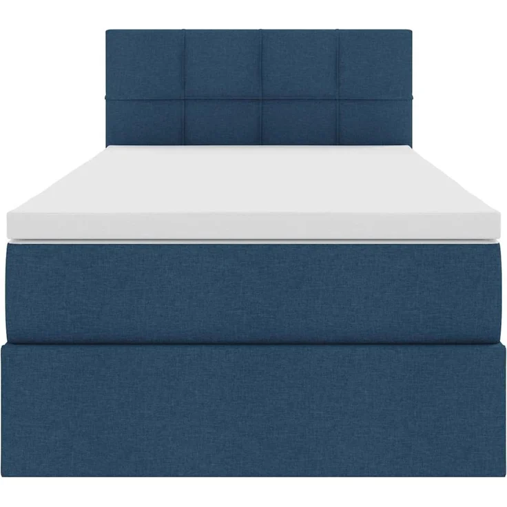 vidaXL LED-Speicherbett mit Matratze Blau 100 x 200 cm Stoff 3371129 – Bild 8