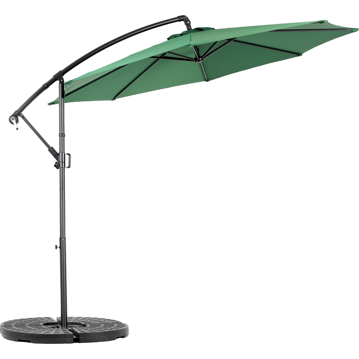 LVHOM Sonnenschirm Ø 300 cm, Großer Marktschirm mit Kurbel und Neigefunktion, UV-Schutz 50+, wasserdichter Gartenschirm für Terrasse & Pool, Dunkelgrün (ohne Ständer) – Bild 3