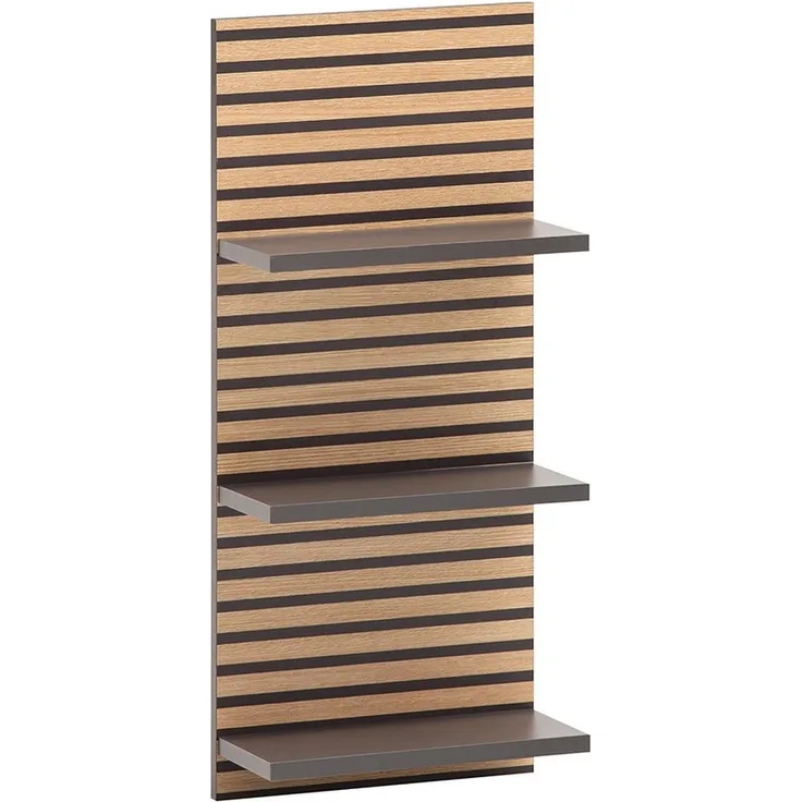 Lomadox Wandregal KANE-80, Akustikpaneel Optik anthrazit 3 Ablageböden 30,3x70,2x17,5 cm