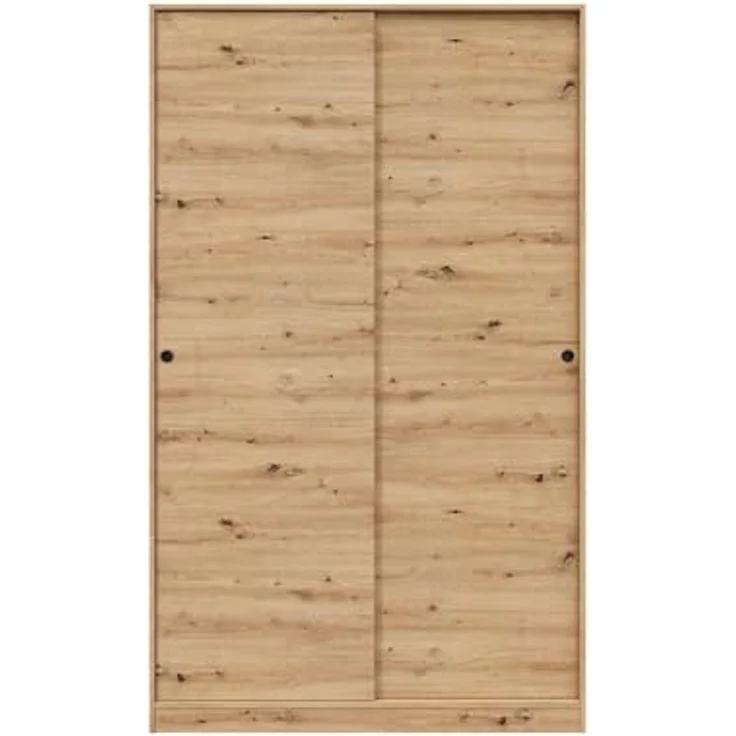 Dmora - Kleiderschrank 2 Türen Waterbury, Schlafzimmerschrank, Schrank mit 4 Regalen und Kleiderstange, 120x50h200 cm, Nodi-Eiche – Bild 8