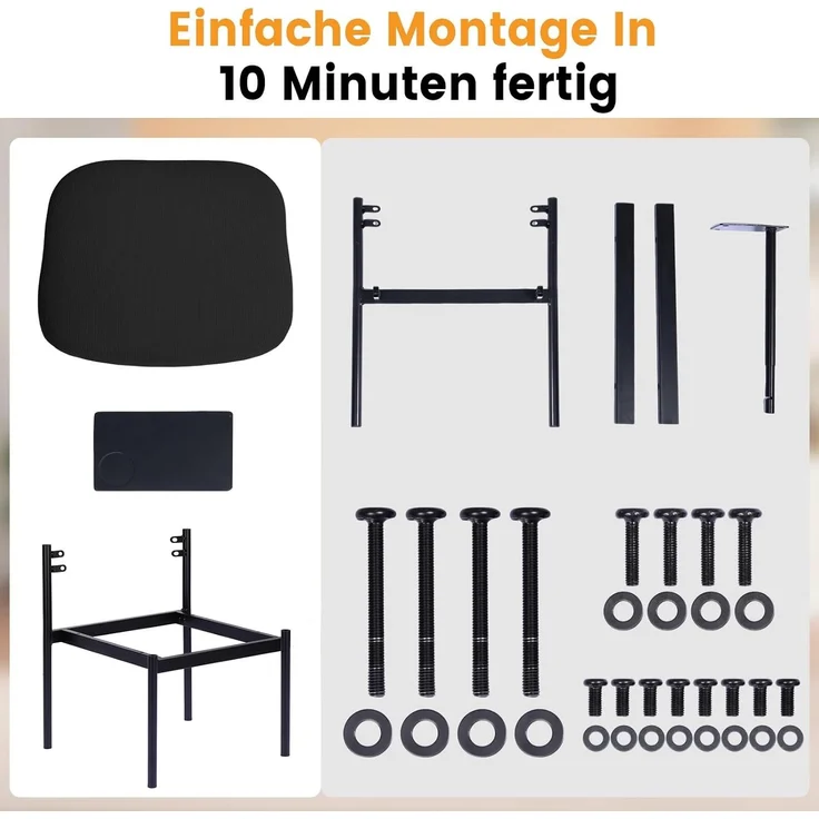 COMHOMA Loungesessel Sessel Relaxsessel Ohrensessel modern, Polsterstuhl mit Metallbeinen, Einzelsofa für Wohnzimmer/Schlafzimmer/Garten, Schwarz – Bild 7