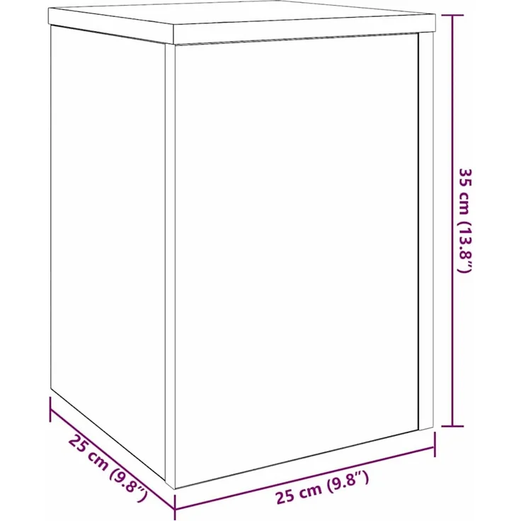vidaXL Pflanzenständer 2 Stk. Schwarz Eichen-Optik 25 x 25 x 35 cm 869230 – Bild 11
