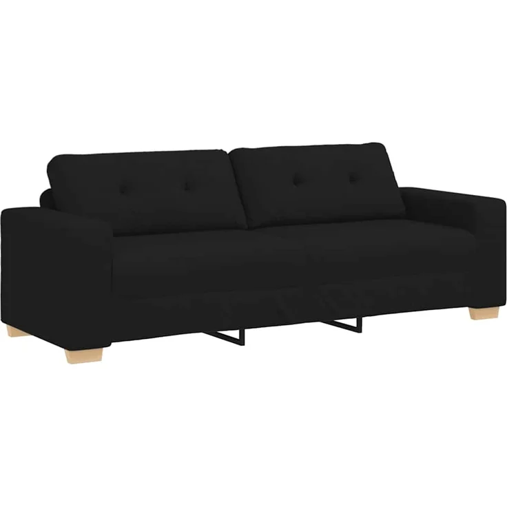 vidaXL 3-Sitzer-Sofa Schwarz 220x78x80 cm Stoff 4105090 – Bild 2