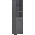 SoBuy BZR17-DG Badezimmer-Hochschrank, MDF, Lackiert, Dunkelgrau, 40 x 161 x 38 cm