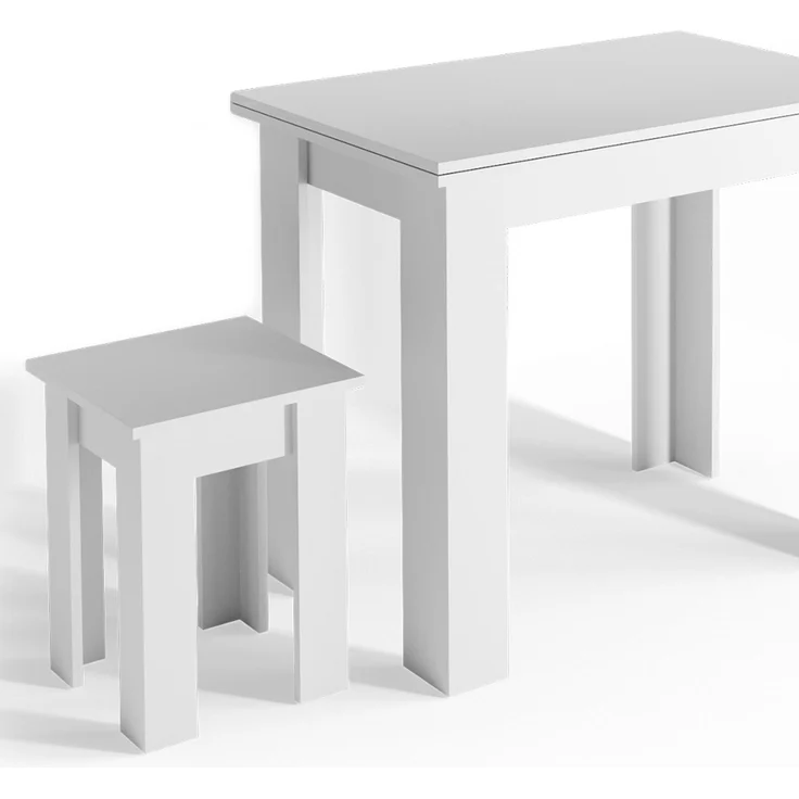 Esstisch mit Stuhl Roman Weiß 90 x 60 cm Vicco – Bild 6