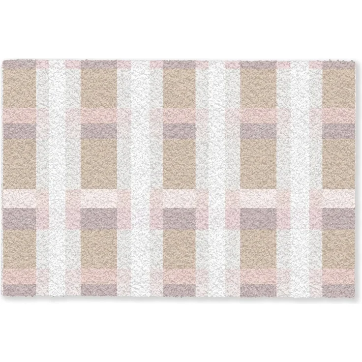 MuchoWow Fußmatte Karomuster - Erdtöne - Minimalistisch, Rechteckig, innen Schmutzfangmatte, Tür, Schmutzfänger Flur, Teppich 60x40 cm – Bild 1