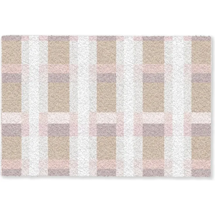 MuchoWow Fußmatte Karomuster - Erdtöne - Minimalistisch, Rechteckig, innen Schmutzfangmatte, Tür, Schmutzfänger Flur, Teppich 60x40 cm