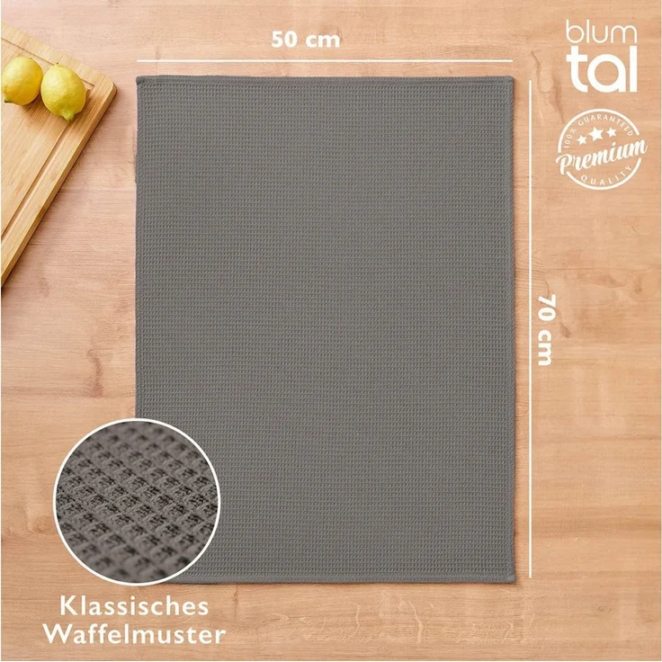 Blumtal Geschirrtuch Set 50x70 oder 30x30 cm, 100% Baumwolle, (4-tlg), Saugfähig, schnell trocknend, waschbar, 100% Baumwolle – Bild 3