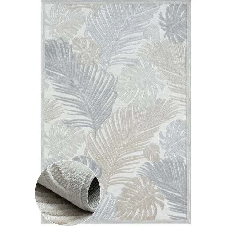 Myflair Möbel & Accessoires Teppich Odette Lagerräumung, rechteckig, Höhe: 8 mm, Blätter Motiv, Hoch-Tief Effekt, Outdoor geeignet, Balkon, Terrasse